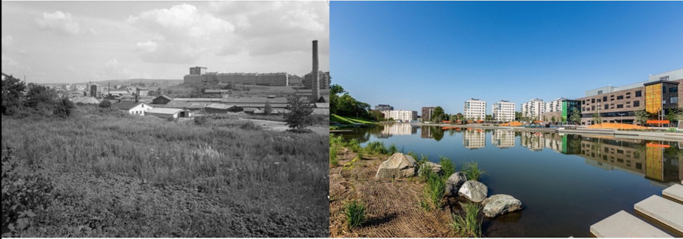 Teglverktomta før og nå
